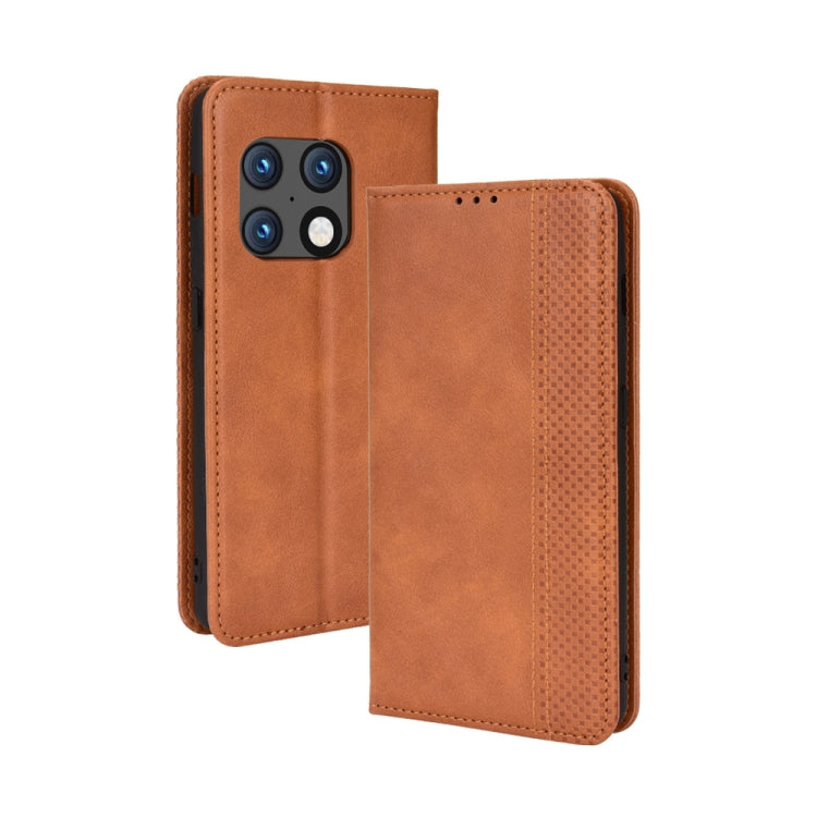 For OnePlus 10 Pro 5G Magnetic Buckle Retro Texture Leather Phone Case