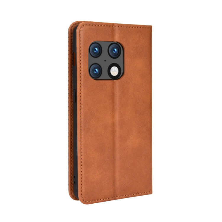For OnePlus 10 Pro 5G Magnetic Buckle Retro Texture Leather Phone Case