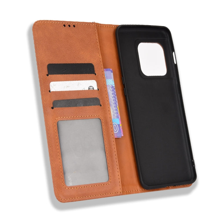 For OnePlus 10 Pro 5G Magnetic Buckle Retro Texture Leather Phone Case
