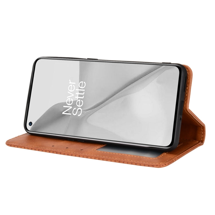 For OnePlus 10 Pro 5G Magnetic Buckle Retro Texture Leather Phone Case
