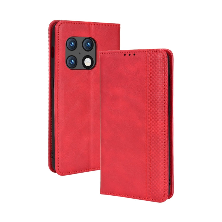 For OnePlus 10 Pro 5G Magnetic Buckle Retro Texture Leather Phone Case