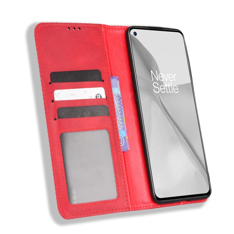 For OnePlus 10 Pro 5G Magnetic Buckle Retro Texture Leather Phone Case