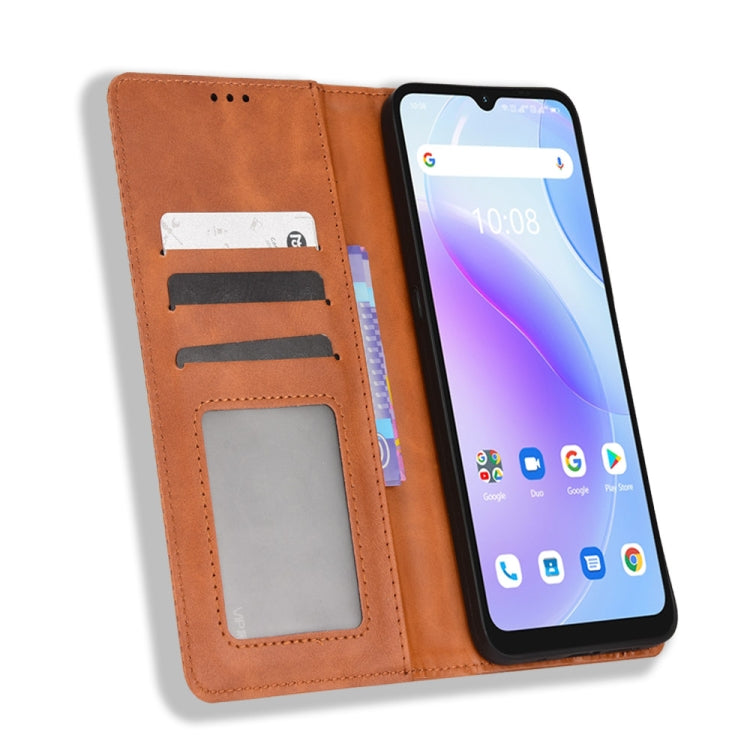 For Umidigi A11s Magnetic Buckle Retro Texture Leather Phone Case