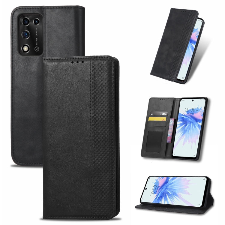 For ZTE Libero 5G II Magnetic Buckle Retro Texture Leather Phone Case