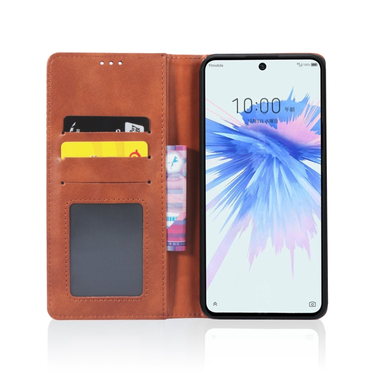For ZTE Libero 5G II Magnetic Buckle Retro Texture Leather Phone Case