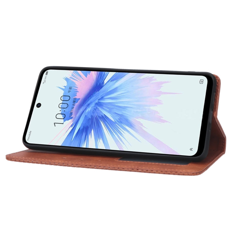 For ZTE Libero 5G II Magnetic Buckle Retro Texture Leather Phone Case