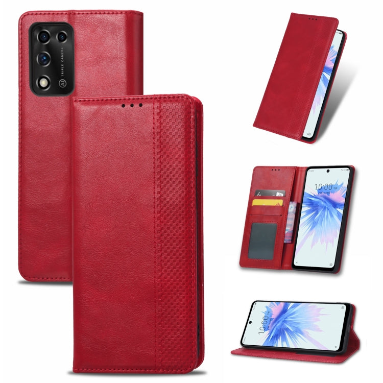 For ZTE Libero 5G II Magnetic Buckle Retro Texture Leather Phone Case
