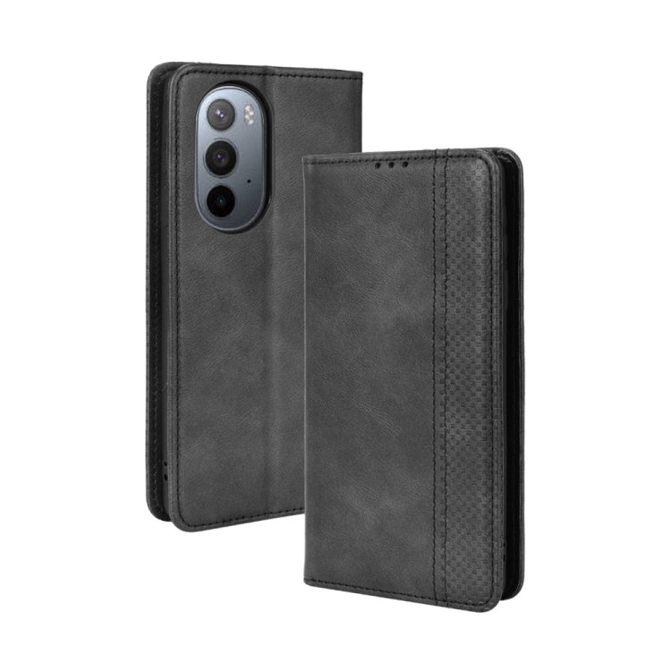 For Motorola Moto Edge X30 Magnetic Buckle Retro Crazy Horse Leather Phone Case
