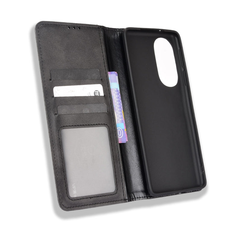 For Motorola Moto Edge X30 Magnetic Buckle Retro Crazy Horse Leather Phone Case