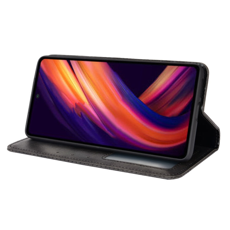 For Motorola Moto Edge X30 Magnetic Buckle Retro Crazy Horse Leather Phone Case