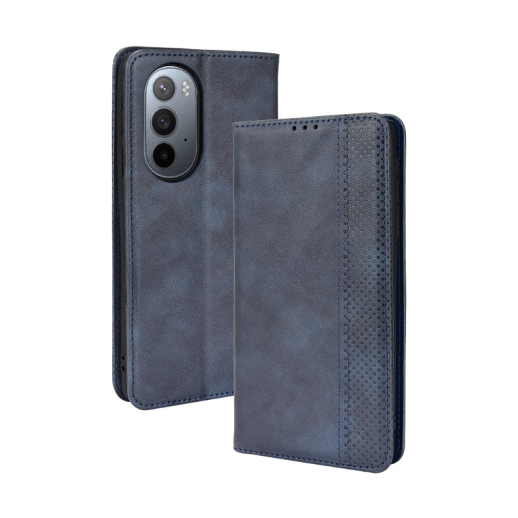 For Motorola Moto Edge X30 Magnetic Buckle Retro Crazy Horse Leather Phone Case