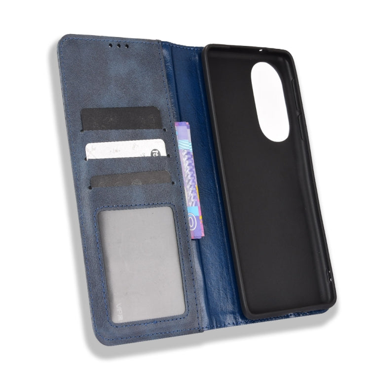For Motorola Moto Edge X30 Magnetic Buckle Retro Crazy Horse Leather Phone Case