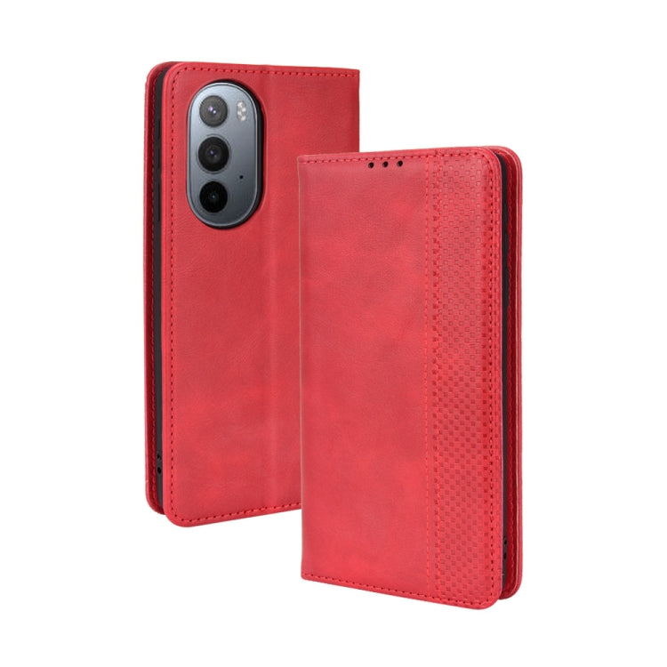 For Motorola Moto Edge X30 Magnetic Buckle Retro Crazy Horse Leather Phone Case