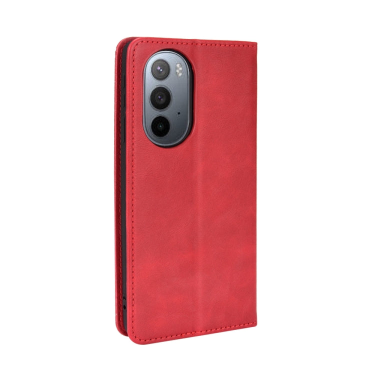 For Motorola Moto Edge X30 Magnetic Buckle Retro Crazy Horse Leather Phone Case