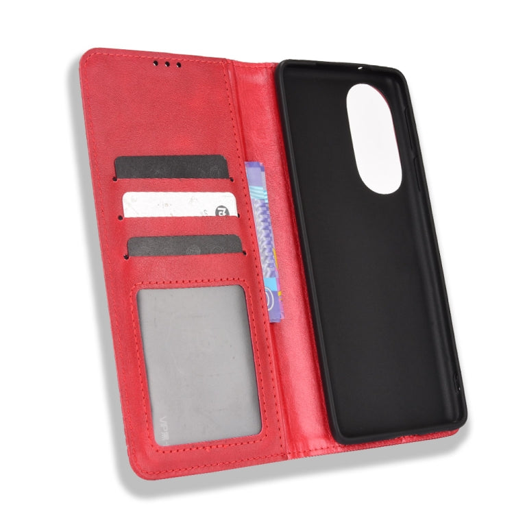 For Motorola Moto Edge X30 Magnetic Buckle Retro Crazy Horse Leather Phone Case