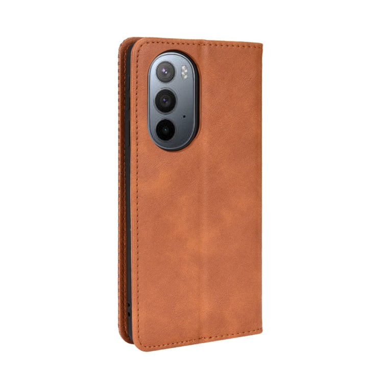 For Motorola Moto Edge X30 Magnetic Buckle Retro Crazy Horse Leather Phone Case