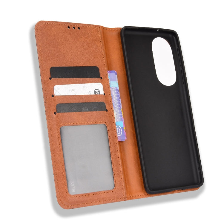 For Motorola Moto Edge X30 Magnetic Buckle Retro Crazy Horse Leather Phone Case