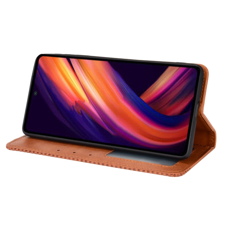For Motorola Moto Edge X30 Magnetic Buckle Retro Crazy Horse Leather Phone Case