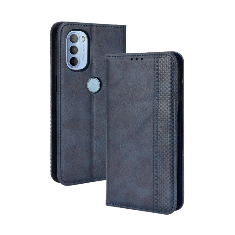 For Motorola Moto G41 / G31 Magnetic Buckle Retro Crazy Horse Leather Phone Case