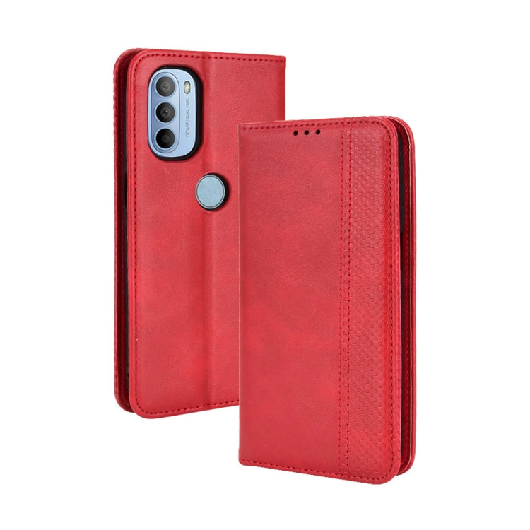 For Motorola Moto G41 / G31 Magnetic Buckle Retro Crazy Horse Leather Phone Case