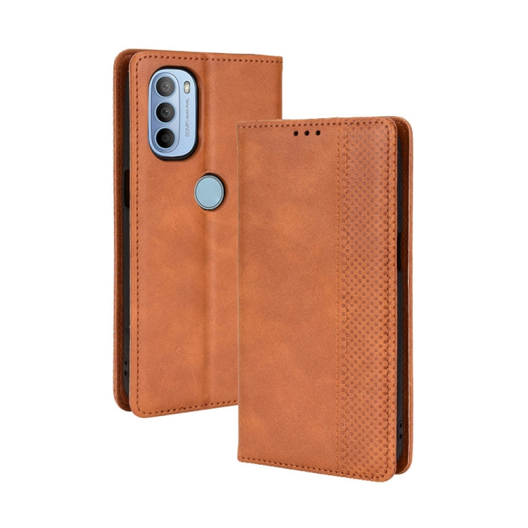 For Motorola Moto G41 / G31 Magnetic Buckle Retro Crazy Horse Leather Phone Case
