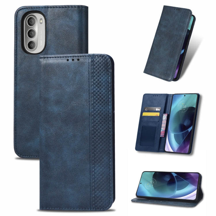 For Motorola Moto G51 5G Magnetic Buckle Retro Crazy Horse Leather Phone Case