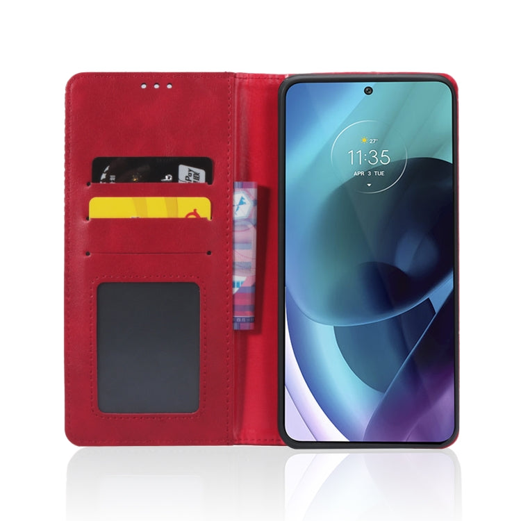 For Motorola Moto G51 5G Magnetic Buckle Retro Crazy Horse Leather Phone Case