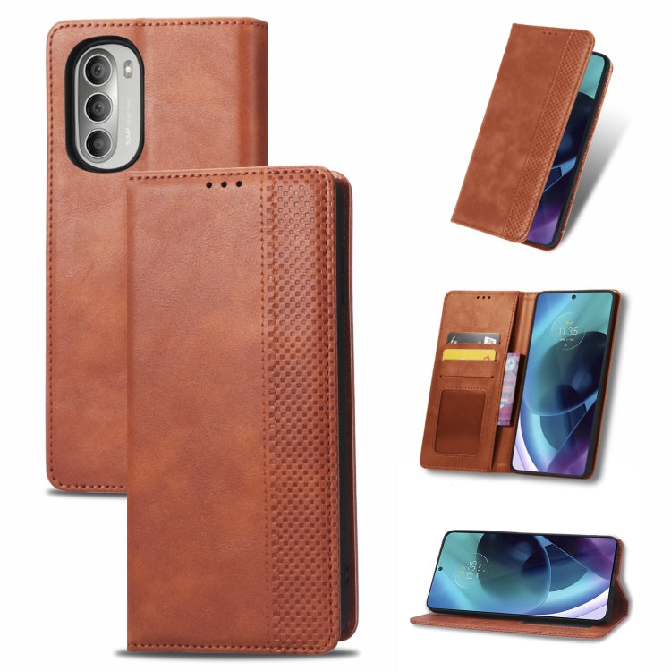 For Motorola Moto G51 5G Magnetic Buckle Retro Crazy Horse Leather Phone Case