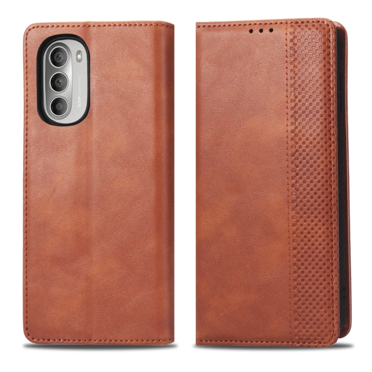 For Motorola Moto G51 5G Magnetic Buckle Retro Crazy Horse Leather Phone Case