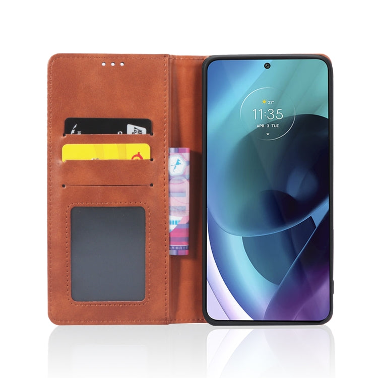 For Motorola Moto G51 5G Magnetic Buckle Retro Crazy Horse Leather Phone Case
