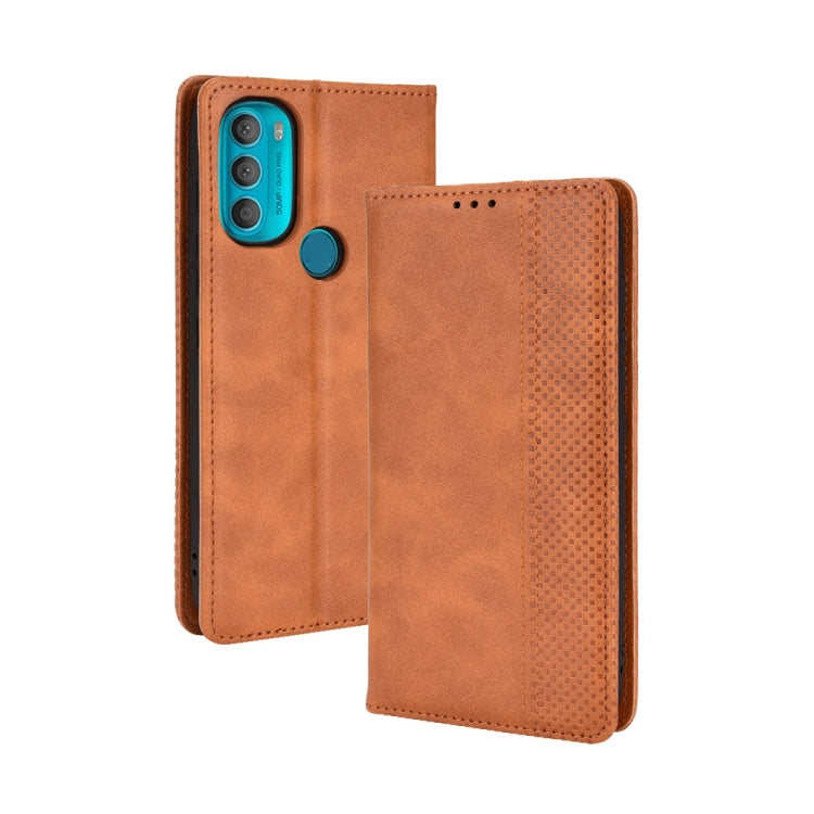 For Motorola Moto G71 5G Magnetic Buckle Retro Crazy Horse Leather Phone Case