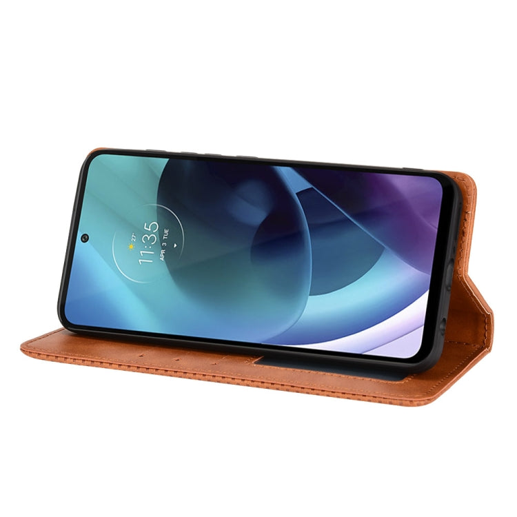For Motorola Moto G71 5G Magnetic Buckle Retro Crazy Horse Leather Phone Case