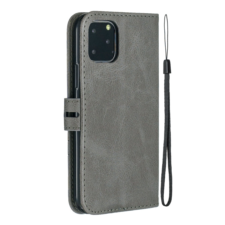 For iPhone 11 Pro Stitching Style 2-Color Cow Texture Horizontal Flip PU Leather Case with Holder & Card Slot & Lanyard