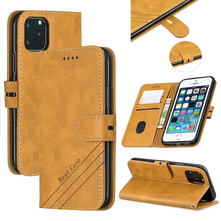 For iPhone 11 Pro Stitching Style 2-Color Cow Texture Horizontal Flip PU Leather Case with Holder & Card Slot & Lanyard