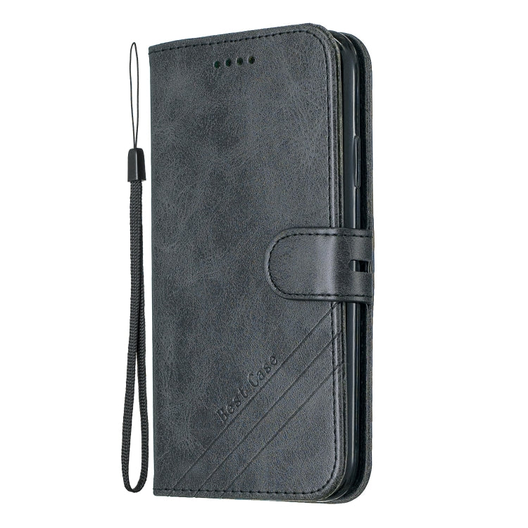 For iPhone 11 Stitching Style 2-Color Cow Texture Horizontal Flip PU Leather Case with Holder & Card Slot & Lanyard