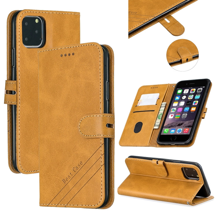 For iPhone 11 Pro Max Stitching Style 2-Color Cow Texture Horizontal Flip PU Leather Case with Holder & Card Slot & Lanyard
