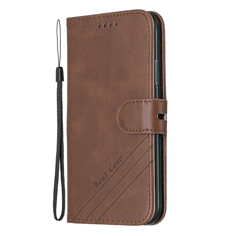 For iPhone X & XS Stitching Style 2-Color Cow Texture Horizontal Flip PU Leather Case with Holder & Card Slot & Lanyard