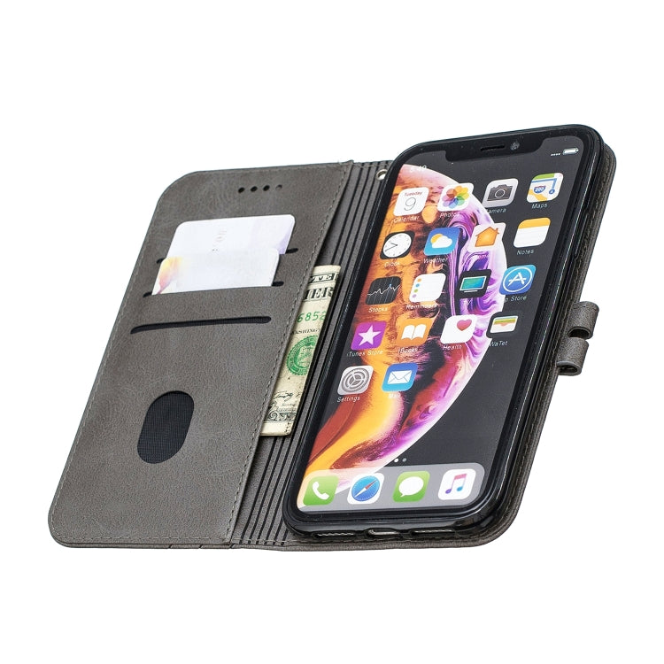 For iPhone XR Stitching Style 2-Color Cow Texture Horizontal Flip PU Leather Case with Holder & Card Slot & Lanyard