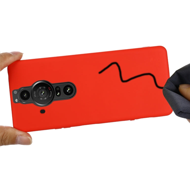 For Sony Xperia Pro-I Pure Color Liquid Silicone Phone Case