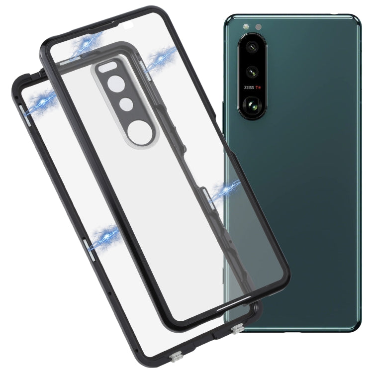 For Sony Xperia 5 III HD Magnetic Metal Tempered Glass Phone Case