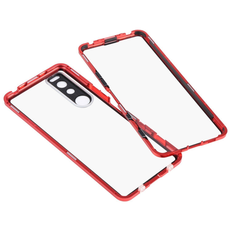 For Sony Xperia 5 III HD Magnetic Metal Tempered Glass Phone Case