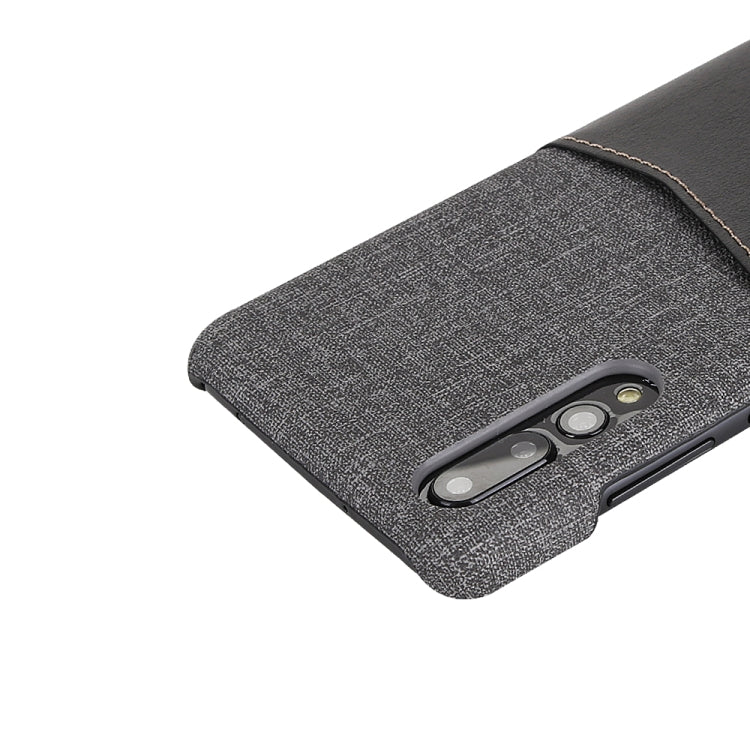 For Huawei P20 PC + PU Splicing Case with Card Slots