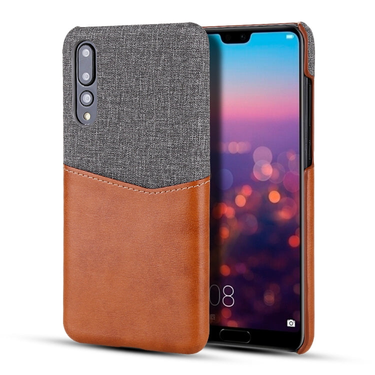 For Huawei P20 PC + PU Splicing Case with Card Slots