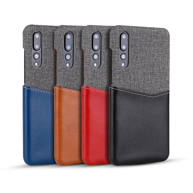 For Huawei P20 Pro PC + PU Splicing Case with Card Slots