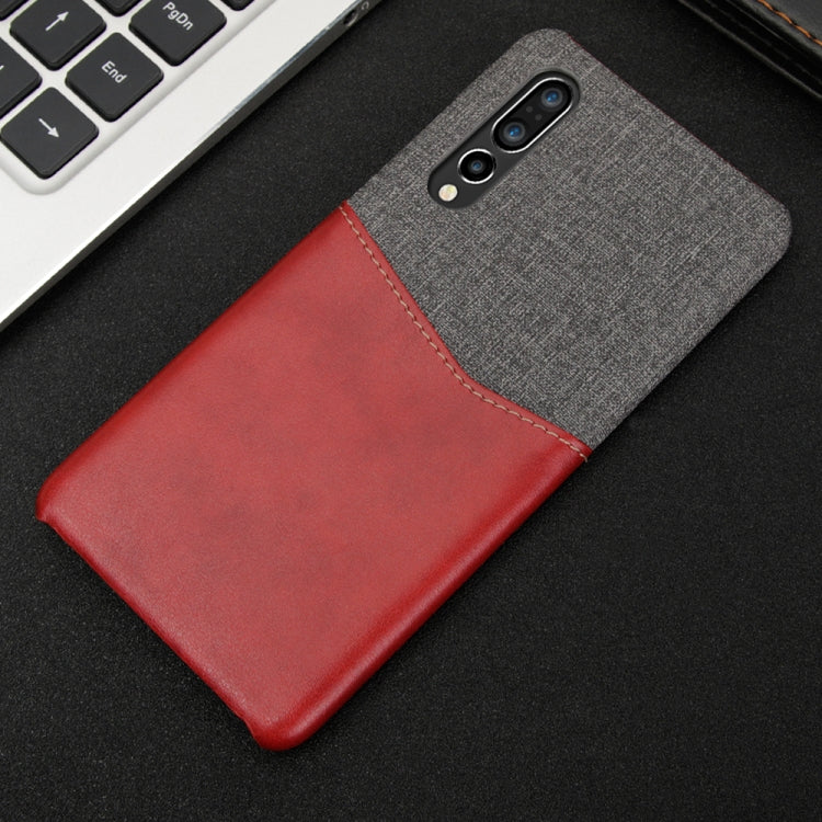 For Huawei P30 PC + PU Splicing Case with Card Slots