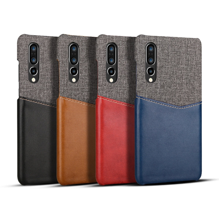 For Huawei P30 PC + PU Splicing Case with Card Slots