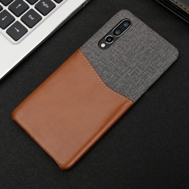 For Huawei P30 PC + PU Splicing Case with Card Slots
