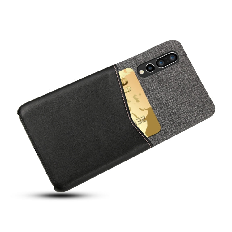 For Huawei P30 PC + PU Splicing Case with Card Slots