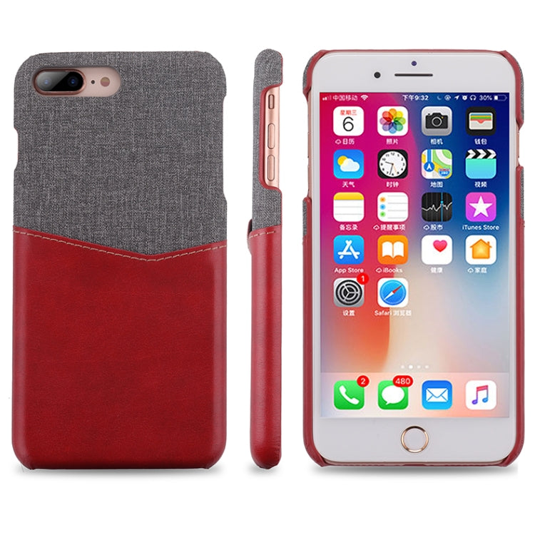 For iPhone 8 Plus / 7 Plus PC + PU Splicing Case with Card Slots