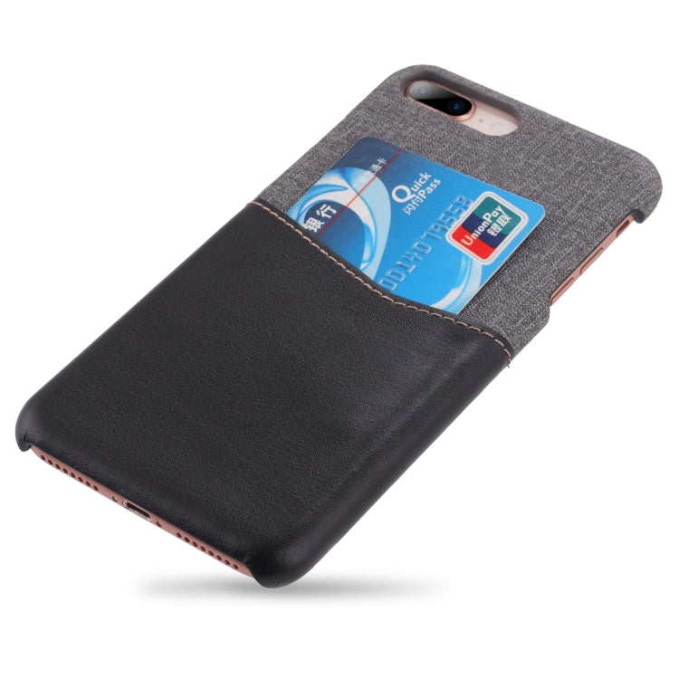 For iPhone 8 Plus / 7 Plus PC + PU Splicing Case with Card Slots